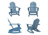 vidaXL Adirondack Schaukelstuhl Massivholz Tanne Blau - Schaukelstuhl - Schaukelstühle - Garten-Schaukelstuhl - Garten-Schaukelstühle