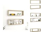 Vidaxl Mensole A Cubo 2 Pezzi Rovere Sonoma 80X15X26,5 Cm Materiale A Base Di Legno - Mensole Da Parete