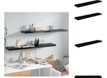 Vidaxl Mensole Galleggianti 2 Pz. Nero Lucido 120X23,5X3,8 Cm Mdf - Mensole A Muro