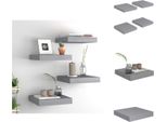 Vidaxl Mensole Galleggianti 4 Pz. Grigio 23X23,5X3,8 Cm Mdf - Mensole A Muro