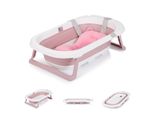 Chipolino Isla, Vasca Da Bagno Con Cuscino Pieghevole, Scarico Dell'acqua Integrato, Rosa