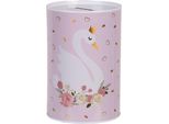 Clayre & Eef Salvadanai Ø 10X15 Cm Cigno In Metallo Rosa
