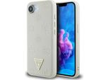Etui Guess Grained Hot Stamp Peony Triangle Logo Magsafe Do Iphone 16E BeżOwy