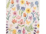 Clayre & Eef Set Di 20 Tovaglioli Di Carta 33X33 Cm Fiori Di Carta Rosa Bianchi