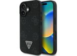 Etui Guess Grained Hot Stamp Peony Triangle Logo Magsafe Do Iphone 16 Czarny