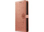 Avizar, Custodia Flip Per Iphone 16E Design Portafoglio Gatto E Cane, Oro Rosa