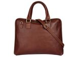 Aktentasche PIKÉ, Damen, Gr. B/H/T: 37cm x 32cm x 8cm onesize, braun, Leder, glänzend, Taschen, echt Leder, Made in Italy