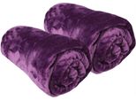 Coperta "Celina"" In Confezione Da 2 - Coperta Soffice Di Alta Qualità, 70 X 100 Cm - Viola"