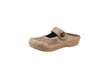 Clog FRANKEN-SCHUHE, Damen, Gr. 36, grau (taupe), Lederimitat, sportlich, Schuhe