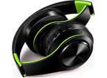 Cuffia Wireless Cuffia Bluetooth Cuffia Pieghevole Auricolari Regolabili Con Microfono Per Pc Telefono Cellulare Mp3 Verde Nero