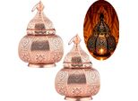 Set Di 2 Lanterne Orientali Lampada Da Comodino In Rame Mahana