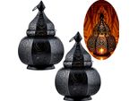 Set Di 2 Lampade Orientali A Lanterna Lampada Da Comodino Mahana Nero