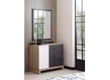 Cassettiera Per Bambini Specchio Cassettiera Armadio Scaffale Per Cameretta Set In Legno Grigio