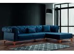 Divano Ad Angolo Divano A L Divano Di Design Divano Imbottito Tessuto Blu Chesterfield