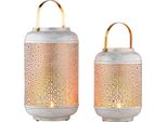 Set Di 2 Lanterne Decorative Boho Portacandele Portacandele Anago