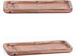 Set Di 2 Vassoi Da Portata In Legno Di Acacia Tavola Di Servizio Anea 28X11Cm