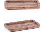 Set Di 2 Vassoi Da Portata In Legno Di Acacia Tavola Di Servizio Anea 21X6Cm