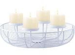 Moderna Corona D'avvento Decorativa Portacandele Decorazione Natalizia Orbe White