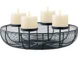 Moderna Corona D'avvento Decorativa Portacandele Decorazione Natalizia Orbe Nero