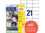Avery Etichette Universali Zweckform, 70 X 42,3 Mm, Bianco
