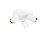Plafoniera Rotonda Bianca Ø22Cm Tre Faretti Mobili Per Soggiorno Cucina 3Xgu10 10W Nesto Italux
