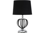 Mauro Ferretti Darky Lampada Da Tavolo Argento E27 Ø 28X44,5 Cm Nero Argento