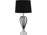 Mauro Ferretti Darky Lampada Da Tavolo Argento E27 Ø 28X56 Cm Nero Argento