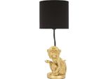Mauro Ferretti Lampada Da Tavolo Scimmia Seduta E27 Ø 20X51,5 Cm Oro Nero