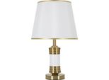 Mauro Ferretti Lampada Da Tavolo Whity E27 Ø 31X52 Cm Oro Bianco