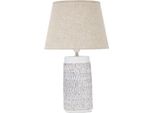 Mauro Ferretti Lampada Da Tavolo Nairobi E27 Ø 35X60,5 Cm Bianco Lavato Marrone