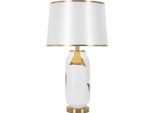 Mauro Ferretti Lampada Da Tavolo In Ceramica E27 Ø 40X70 Cm Oro Bianco