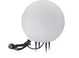 Lampada Da Giardino Sfera Bianca Ø30Cm 1Xe27 25W IP65 Argento Polux