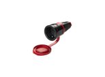 Schutzkontaktkupplung IP54 Vollgummi+Deckelband 16A / 250V Ac / 3P (2P+E) ; Pce (9003399465277)