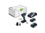 Festool Txs 18 C 3,0-Plus Akku-Bohrschrauber Aus Kunststoff Und Metall Mit Schnellspannbohrfutter Und Winkelvorsatz FüR Holz Oder Metall, Inklusive Akku (10.8 V / 3.0 Ah) Und LadegeräT - 576895)