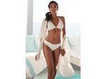 Bikini-Hose Lascana "Omara", Damen, Gr. 38, N-Gr, Beige (Creme), Microfaser, Recycling-Polyamid, Unifarben, Badehosen Bikini-Hose, Aus Recycelten Material