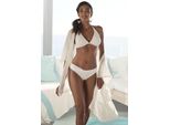 Bikini-Hose Lascana "Omara", Damen, Gr. 40, N-Gr, Beige (Creme), Microfaser, Recycling-Polyamid, Unifarben, Badehosen Bikini-Hose, Aus Recycelten Material