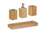 relaxdays Badaccessoires-Set braun