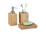 relaxdays Badaccessoires-Set braun