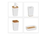 relaxdays Badaccessoires-Set weiß/braun