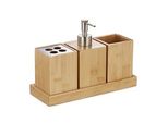 relaxdays Badaccessoires-Set braun