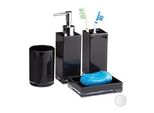 relaxdays Badaccessoires-Set schwarz
