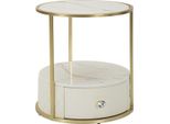 Mauro Ferretti Comodino Sharon Ø 43X48 Cm Oro Bianco