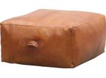 Sgabello Vintage Con Cuscino Pouf In Pelle Fjord Large