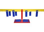 Eduplay 120-250 Bilancia A Fascio Per L'apprendimento Dell'aritmetica Con 20 Piatti Peso Da 10 G Ciascuno, Blu/Rosso/Giallo