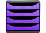 Exacompta 310720D Cassettiera Big Box 4 Cassetti Iderama Viola