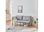 Divano A 2 Posti 'Kamar' Imbottito Con Cuscini Di Schienale 69 X 158 X 63 Cm Grigio