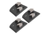 3× Platorelli Diamantati - Platorelli Trapezoidali Con 2 Segmenti A Freccia, Grana 16, Neri, Per La Levigatura Del Calcestruzzo E La Lucidatura Di Pavimenti