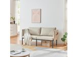 Divano A 2 Posti 'Kamar' Imbottito Con Cuscini Di Schienale 69 X 158 X 63 Cm Beige
