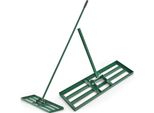 Costway Rastrello Livellatore In Metallo, Attrezzo Per Prato Con Impugnatura Ergonomica, Livellamento Di Terreni Sabbiosi, Rastrello Livellatore Per Superfici Verde 75X25Cm