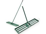 Costway Rastrello Livellatore In Metallo, Attrezzo Per Prato Con Impugnatura Ergonomica, Livellamento Di Terreni Sabbiosi, Rastrello Livellatore Livellatore Verde 106X25Cm
